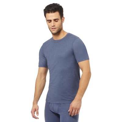 Big and tall blue brushed thermal t-shirt